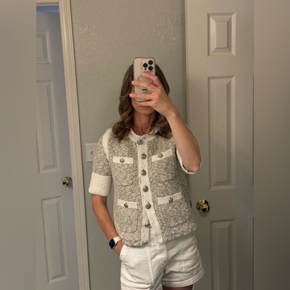Veronica Beard Kaufman Knit Tweed Jacket Short Sleeve Corporate Preppy Ladylike - Picture 8 of 14